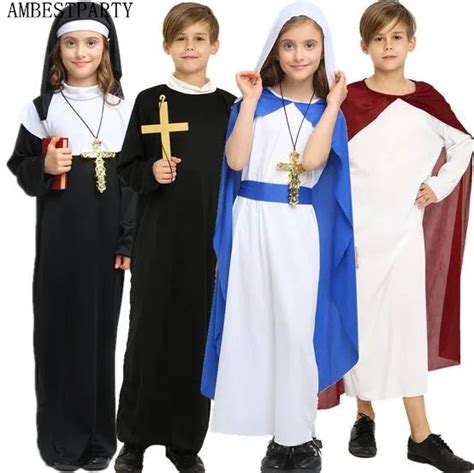 New Child Adult Cosplay Priest Costume Children Halloween Party