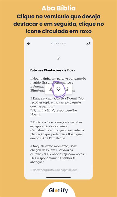 Como faço para destacar um versículo da Bíblia Glorify
