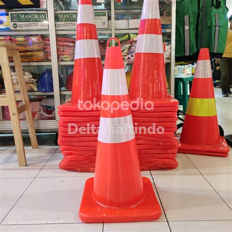 Jual Traffic Cone Karet 70cm Orange Kerucut Safety Cone 70 Cm