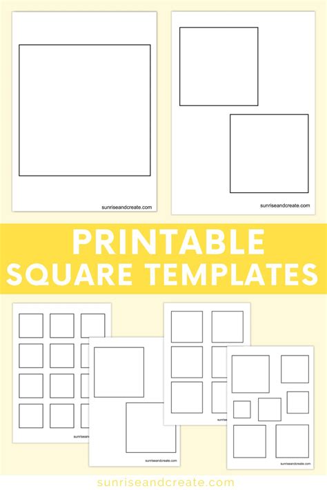 Free Printable Square Templates - Sunrise and Create