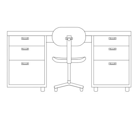 Office Desk Front Elevation Cad Drawing Details Dwg File Cadbull