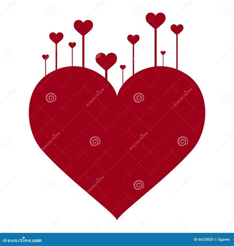 Red Heart Shape And Sprout Stock Illustration Illustration Of Drop