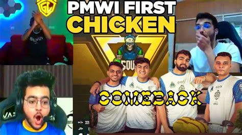 INDIAN STREAMERS REACTION ON TEAM SOUL FIRST PMWI CHICKEN DINNER