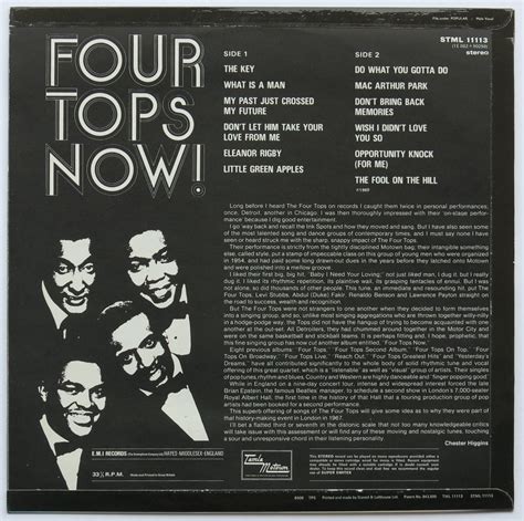 The Four Tops Uk 1st Pressing Autographed “now” Lp With Lifetime Guarantee