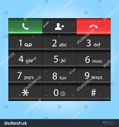 Black Number Phone Keypad Vector Illustration Stock Vector (Royalty