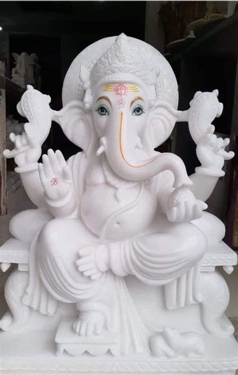 White Ganesh Ji Marble Statue Inch At Rs In Gurugram Id