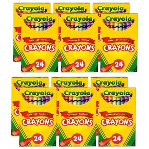 Crayola Crayons Regular Size 24 Per Box 12 Boxes Bin24 12 Crayola Crayons Crayola Crayon