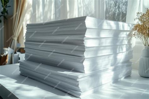 Neatly Organized White Paper Sheets on a Clean Work Surface Perfect for ... 