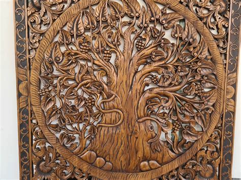 Brown Gold Bohemian Bed Headboard Inch Bodhi Tree Of Life Etsy