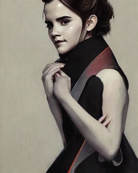 Liang Huatao Painting Of A Emma Watson Wearing A Stable Diffusion