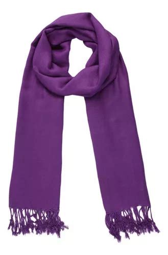 Bufanda Pashmina Chal Flecos Para Mujer Color Morado Mercadolibre