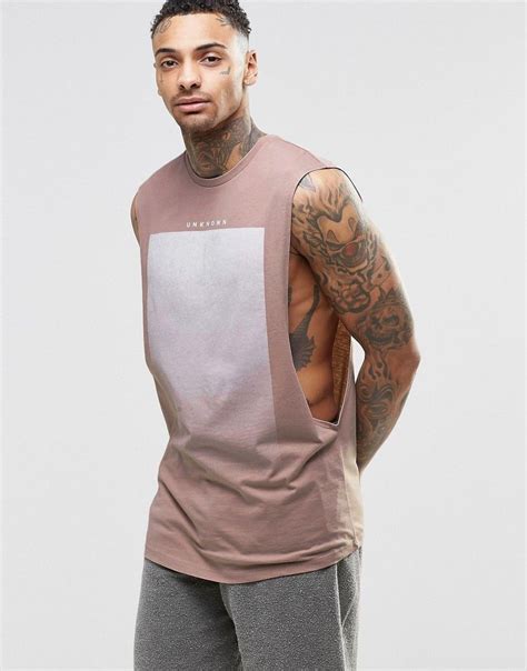 Asos Longline Sleeveless T Shirt With Extreme Dropped Armhole At Asos