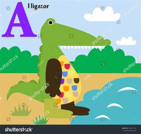 Animal Alphabet Kids Alligator Stock Vector Royalty Free 210001120