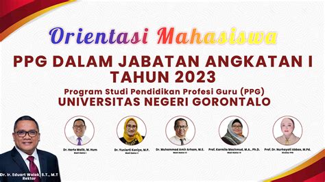 Informasi Pelaksanaan Orientasi Mahasiswa Ppg Dalam Jabatan Angkatan I