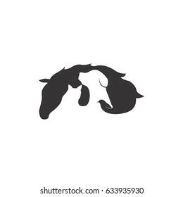 Horse Dog Cat Bird Silhouette Stock Vector (Royalty Free) 633935930 | Shutterstock