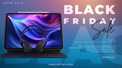 Premium PSD | Black friday sale on Laptops banner template 3d render