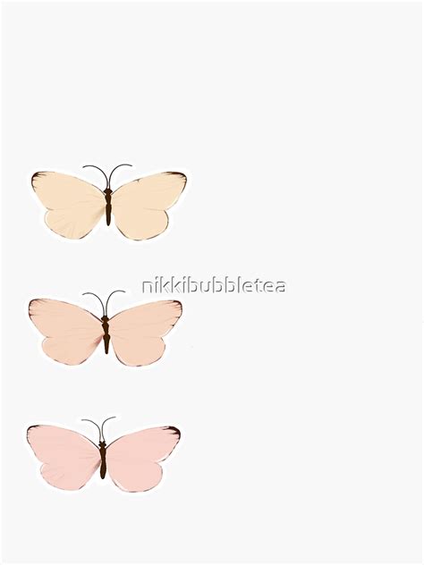 Pastel Butterflies Sticker For Sale By Nikkibubbletea Redbubble