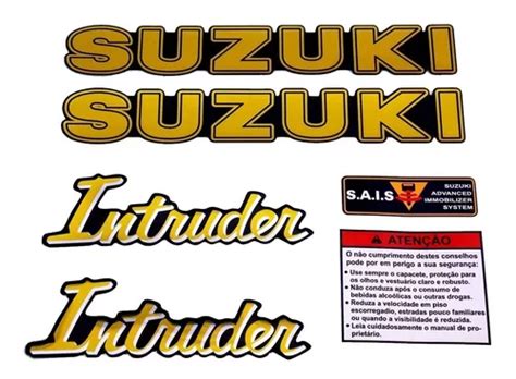 Kit Adesivos Resinado Para Suzuki Intruder Cor Preto Dourado