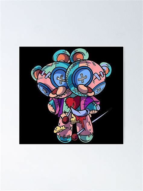 Pastel Goth Two Headed Teddy Bear Voodoo Doll Poster For Sale By