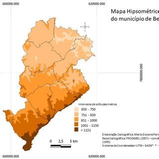 Mapa Hipsométrico do Município de Belo Horizonte Download Scientific