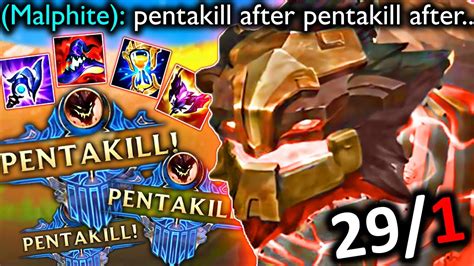 Strongest Malphite Ever Pentakill After Pentakill After Youtube