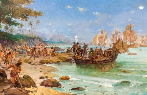 Landing of Pedro Álvares Cabral in Porto Seguro, Brazil image - Free stock photo - Public Domain ...