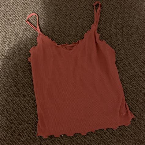 Hollister Pink Lettuce Trim Crop Cami Top Size Depop