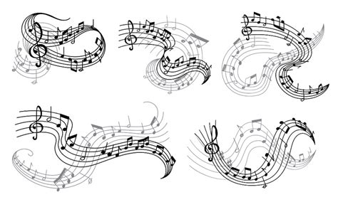 ícones Musicais De Pauta Musical Ou Notas De Pauta Musical E Clave Png