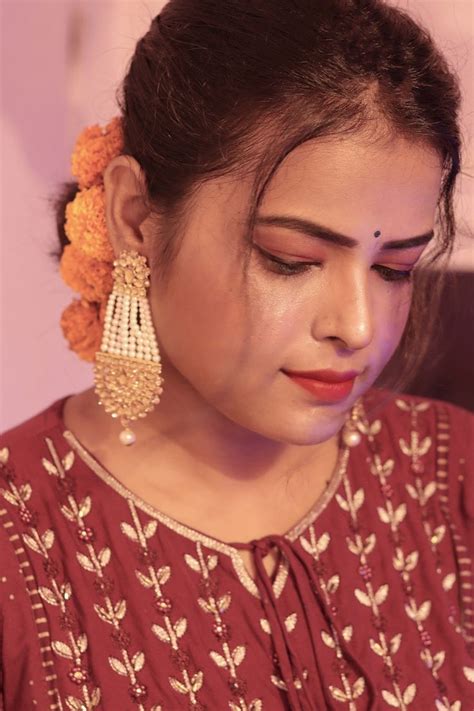 Indian Makeup Look With Maroon Anarkali Kurti Indian Look For Deepawali Durga Puja Makeup Ideas