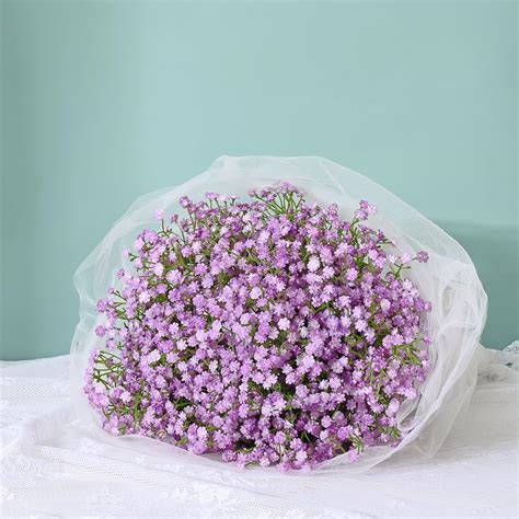 Amazon Martine Mall Babys Breath Artificial Flowers Pcs Purple