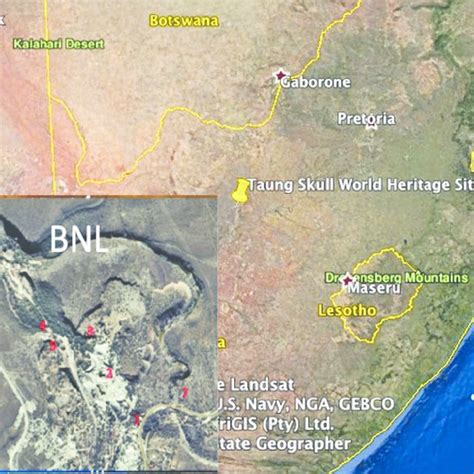 Map Showing Taung In South Africa The Buxton Norlim Limeworks Is 16 Km