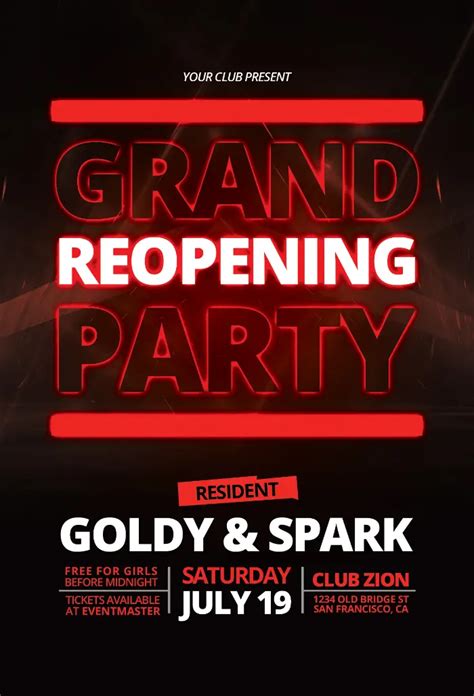 Grand ReOpening Party Free Flyer Template | Download PSD Flyer