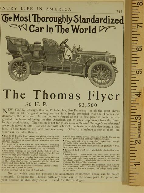 Sold Price 1906 Thomas Flyer Ad September 5 0115 7 00 PM EDT