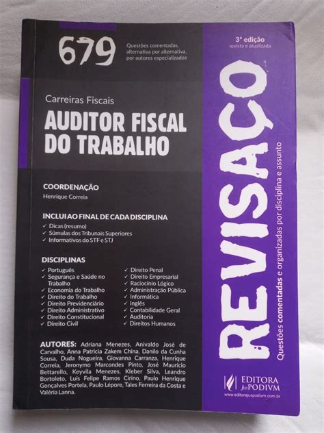 Revisa O Aft Auditor Fiscal Do Trabalho Livro Juspodivum Usado