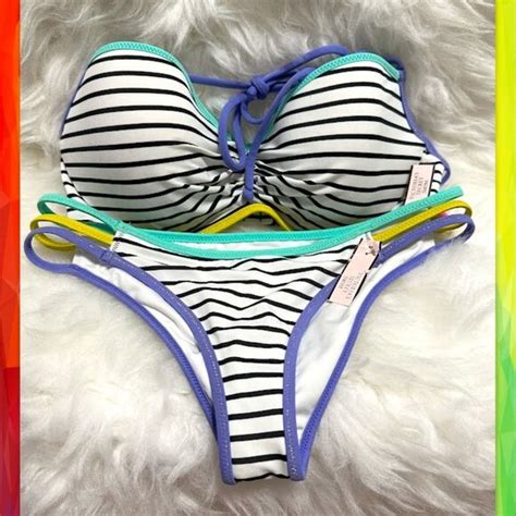 Victoria S Secret Swim Victorias Secret Striped Bikini Itsy Bikini Set Victorias Secret