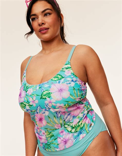 Marseille Tropical Blue Plus Tankini Bikini And High Waisted Adore Me