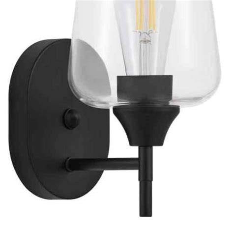 Hampton Bay Pavlen 5 5 In 1 Lights Black Sconce With Clear Glass Shade Ebay