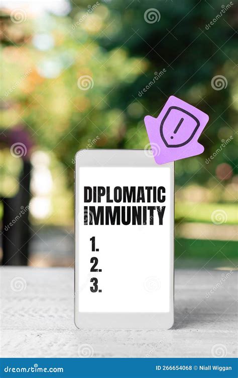 Conceptual Caption Diplomatic Immunity Word Written On Law That Gives Foreign Diplomats Special