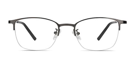 Scaffold Rectangle Gunmetal Semi Rimless Eyeglasses Eyebuydirect Canada