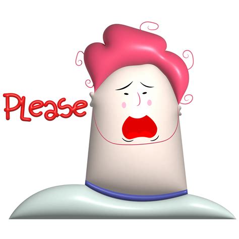 Please cartoon man gesture 3d 26803555 PNG