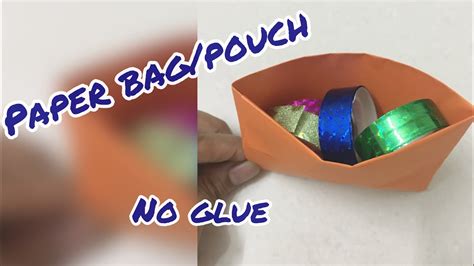 How To Make A Paper Bagpouch Without Using Glue Simple Paper Bag