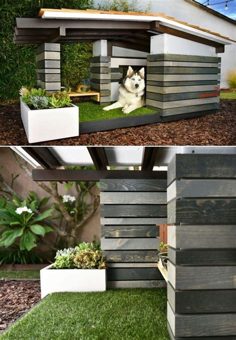 Handcrafted dog houses inspired by the mid-century modern designs | Outdoor dog house, Dog house ...