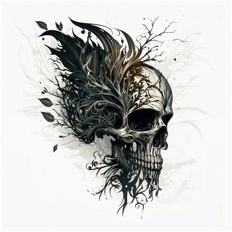 Skull Tattoo Design White Background PNG File Download High Resolution ...