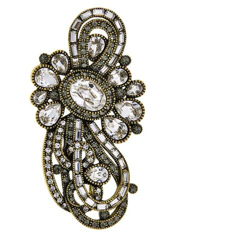 Heidi Daus Classically Curated Crystal Accented Pin Brooch For Sale At