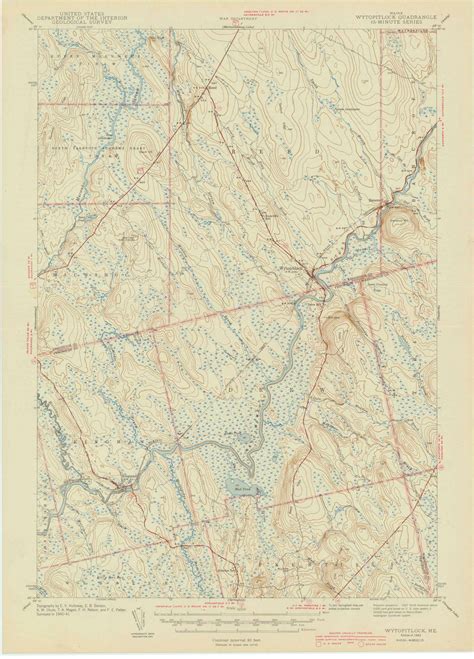 Wytopitlock Maine 1943 1943 USGS Old Topo Map Reprint 15x15 ME Quad