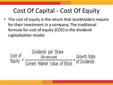 Cost Of Equity