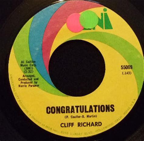 Cliff Richard - Congratulations (1968, Vinyl) | Discogs