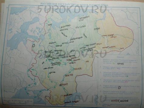 Заполненная контурная карта по истории 7 класс, отечественная история с ...