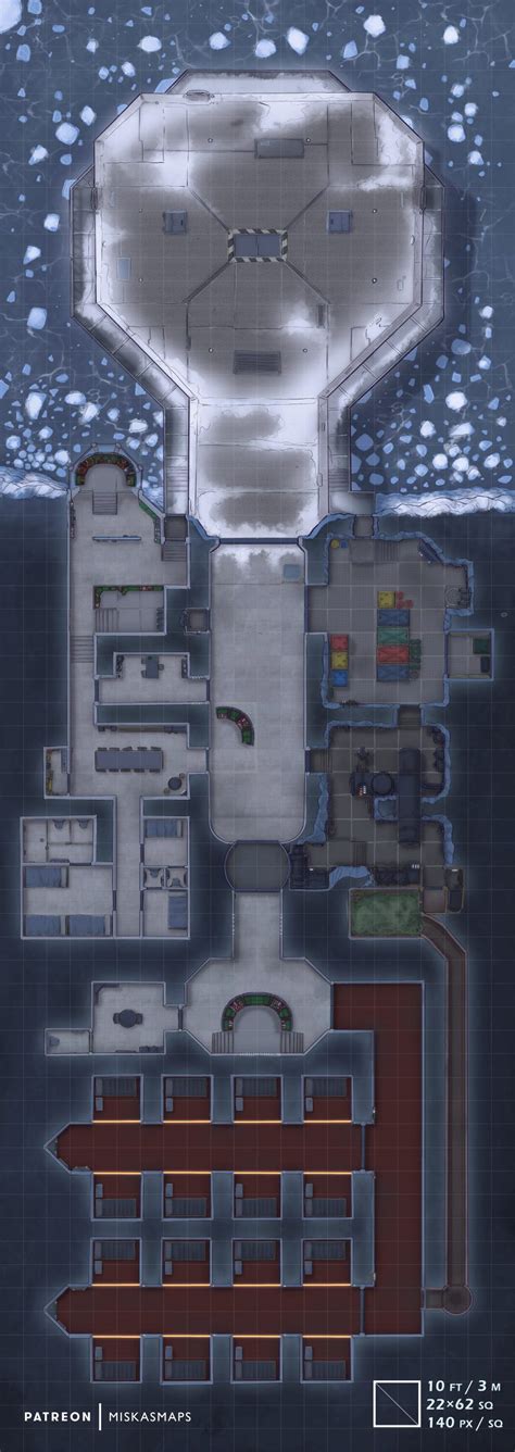 Off-World Prison Battle Map [22x62] - Miska's Maps