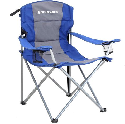 SONGMICS Silla De Camping Plegable XL Con Asiento Acolchado De Esponja